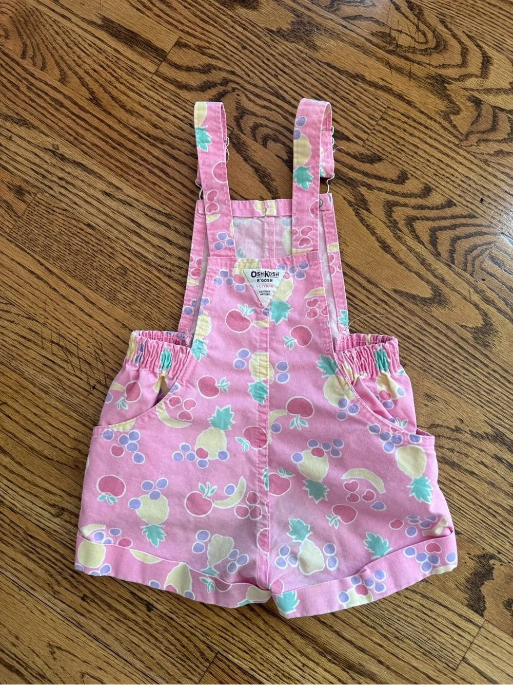 Vintage 90s Girls OshKosh Fruit Vestbak Overalls Size 6